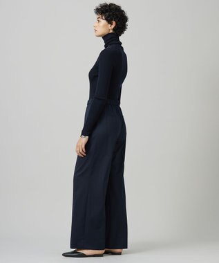 ICB 【洗える】Ｔ/Wブロード ワイドストレートパンツ ネイビー系