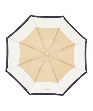 MOONBAT FURLA 【日本製】折りたたみ傘 カラーボーダー ベージュ