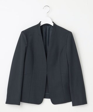 J.PRESS LADIES L 【セットアップ対応】BAHARIYE1 ノーカラー ジャケット ネイビー系