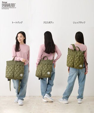 ROOTOTE 8407【スヌーピー】IP.セオルー.パフ.ピーナッツ-9R 02：カーキ