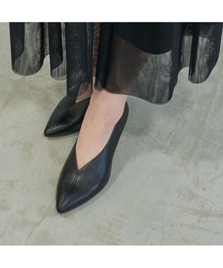 MODE ET JACOMO <carino>カバードポインテッドトゥパンプス ブラック