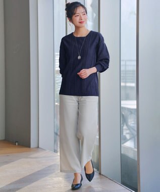 Tiaclasse 日本製エアシルキーワイドパンツ グレー