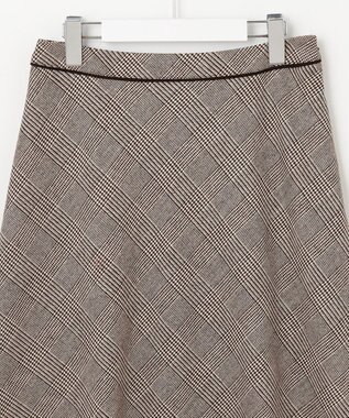 J.PRESS LADIES クラシカル グレンチェック フレアー スカート ダークブラウン系3