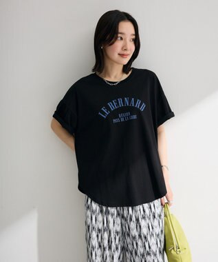 Green Parks 裾ラウンド機能ロゴTシャツ Black