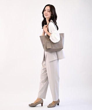 Hekhèr Le Style de Vie 【日本製 / A4サイズ対応/セレモニーにも】シュリンクレザー トートバッグ グレージュ
