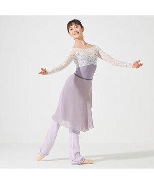 Chacott ◎【Nela ライン】ロングスリーブレオタード モーブ