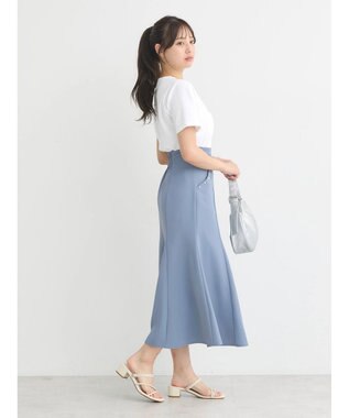 earth music&ecology 襟パール刺繍ロゴＴシャツ White