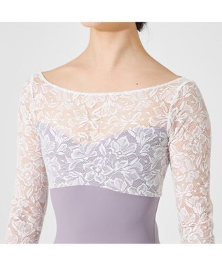 Chacott ◎【Nela ライン】ロングスリーブレオタード モーブ