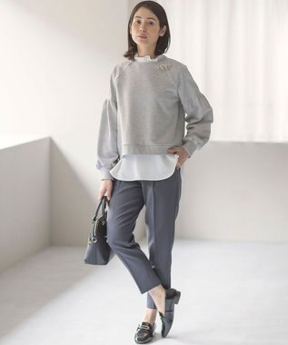 組曲 ラメパフスリーブプルオーバー シルバー系