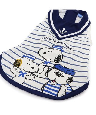 PET PARADISE スヌーピー 接触冷感 タンクトップ 《兄弟 マリン柄》 中型犬 大型犬 ホワイト×ネイビー