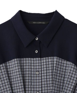YECCA VECCA ハーフスリーブベアドッキングワンピース Check