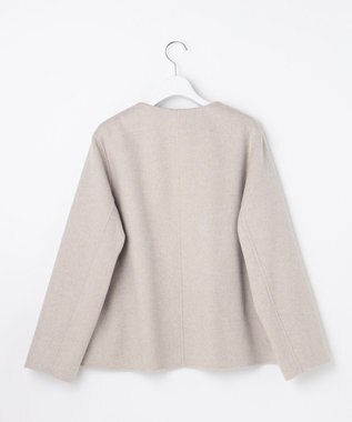 J.PRESS LADIES L ウールナイロンリバー ノーカラー コート ベージュ系