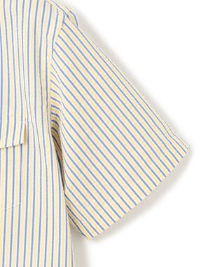 J.PRESS MEN 風が通るシアサッカーの清涼感【吸水速乾 / 高通気性】【クールマックス】サッカーストライプ シャツ / B.D. イエロー系1