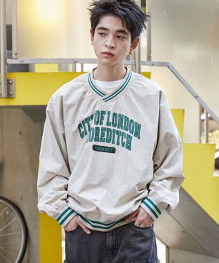 WEGO ナイロンカレッジプルオーバー ベージュ