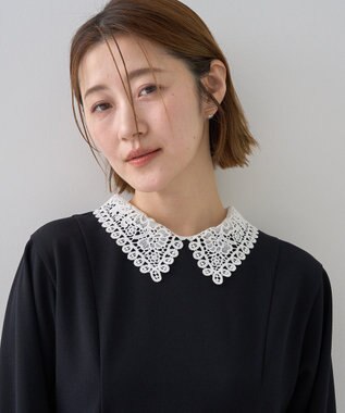 YECCA VECCA 2wayレース襟ブラウス Navy