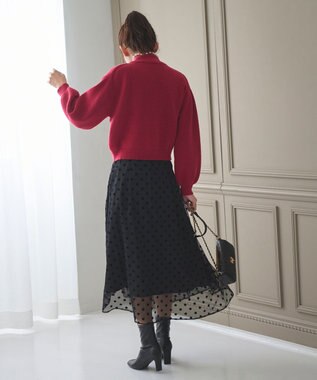 Feroux フロッキーチェック・ドット スカート ブラック系9