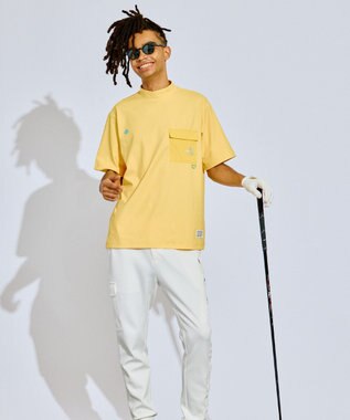 PW CIRCULUS 【UV遮蔽率99.5%  UVカット/速乾/ストレッチ】【GOLF OUT掲載】【MEN】ポケットモックT  ゴルフ イエロー系