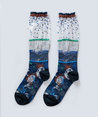 COQ LANDSCAPE シアーハイソックス ネイビー