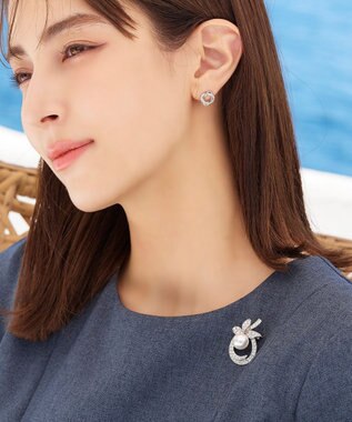 Tiaclasse ミニクリスタルブローチ シルバー