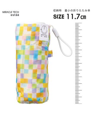 MOONBAT 【超コンパクト/晴雨兼用】Miracle Tech(ミラクルテック) 折りたたみ傘 コンパクト モザイク オフホワイト