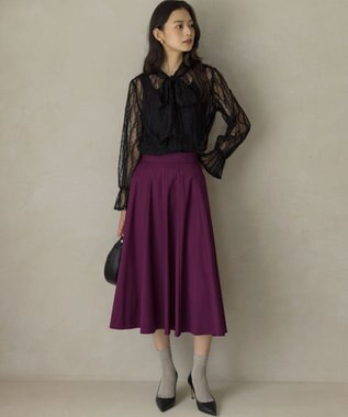 組曲 【ご好評につき追加予約 / 加藤ローサさん着用】ハンサムツイルフレア スカート パープル系