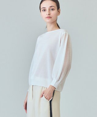 GRACE CONTINENTAL ラメシアーニットトップ ホワイト