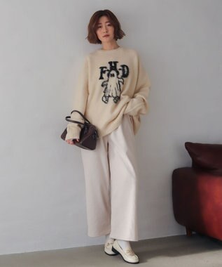 WEGO 【ユニセックス着用ITEM/MLサイズ展開/25年秋冬新作】ファジーグラフィックプルオーバー ホワイトその他