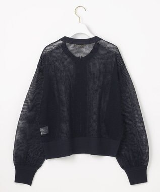 ANY SIS S 【洗える】メッシュニット ブルゾン ネイビー