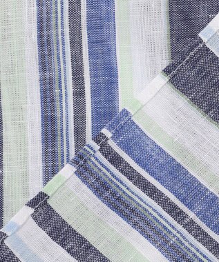 JOSEPH ABBOUD 【麻100％・軽い・涼しい】 モイスチャーリネンストライプシャツ ダルブルー系2