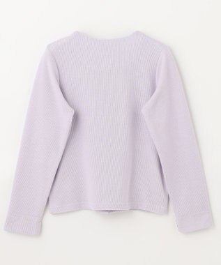 ANY KIDS スナップボタン リボン カーディガン ラベンダー