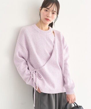 earth music&ecology サイドリボンカシュクールニット