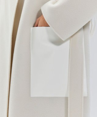 BEIGE， LEMOORE / ウールリバーフェイクレザーポケット付きコート Bone