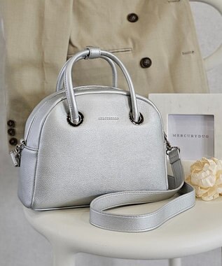 style code 【MERCURYDUO/マーキュリーデュオ】メタルアイレット　ミニボストン シルバー