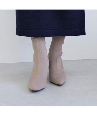 MODE ET JACOMO <noyau>ストレッチショートブーツ ベージュ