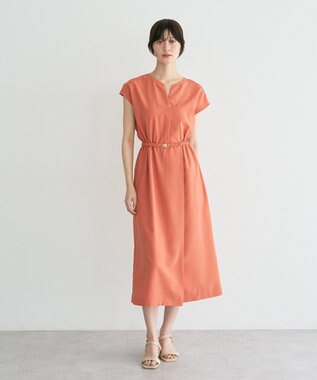 YECCA VECCA リネンライクスキッパーワンピース Orange
