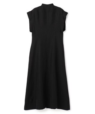 BEIGE， BERNARD / リネン混 フロントジップ スタンドカラードレス Black