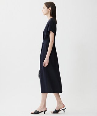 ICB L 【接触冷感・吸水速乾・防シワ・UVケア・洗える】 エステルドライトロ ワンピース ネイビー×ブラック系