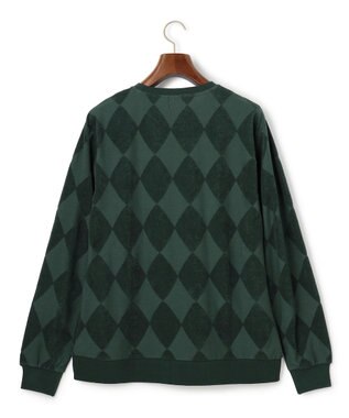 J.PRESS MEN アーガイルワントーンリンクス ロングスリーブ Tシャツ グリーン系