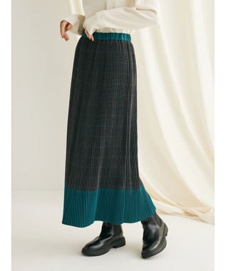 CRAFT STANDARD BOUTIQUE 配色チェックプリーツスカート Check Black