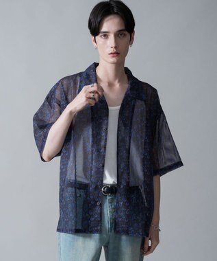 WEGO メッシュパターンオープンカラーシャツ（SS） 柄2