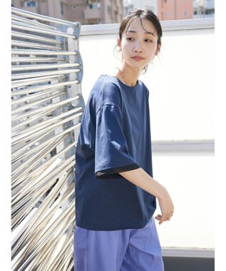 CRAFT STANDARD BOUTIQUE 【ＵＶカット】布帛切り替えプルオーバー Navy