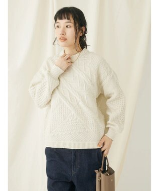 CRAFT STANDARD BOUTIQUE リサイクルポリエステルパッチワークプルオーバー Ivory
