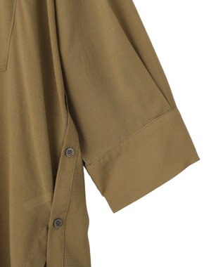 YECCA VECCA リブMIXシアーオーバーシャツ Dark Beige