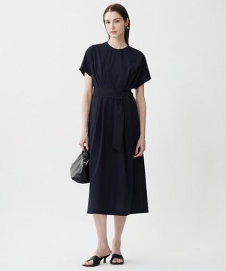 ICB L 【接触冷感・吸水速乾・防シワ・UVケア・洗える】 エステルドライトロ ワンピース ネイビー×ブラック系