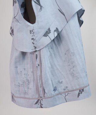 muuc 【ゆったりシルエットで涼しく上品】植物の影絵プリント プルオーバー グレー