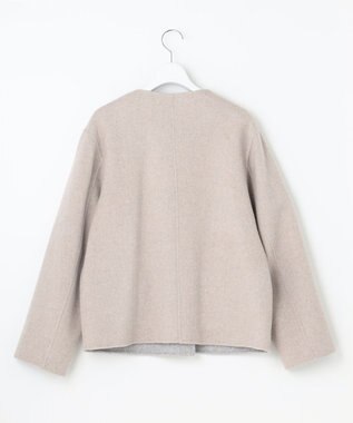 J.PRESS LADIES 【リバーシブル】ウールナイロン リバー ノーカラー ショートコート ベージュ系