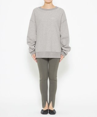 uncrave 【洗える】スムースニット レギンス（uncrave WHITE） カーキグレー