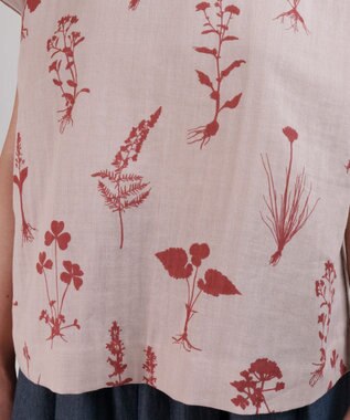 muuc 【ゆったりシルエットで涼しく上品】植物の影絵プリント プルオーバー ピンク