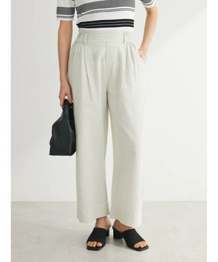 Green Parks インド 綿麻フロントタックパンツ Natural