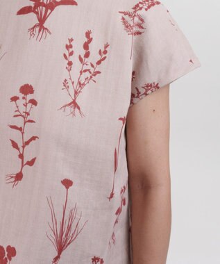 muuc 【ゆったりシルエットで涼しく上品】植物の影絵プリント プルオーバー ピンク